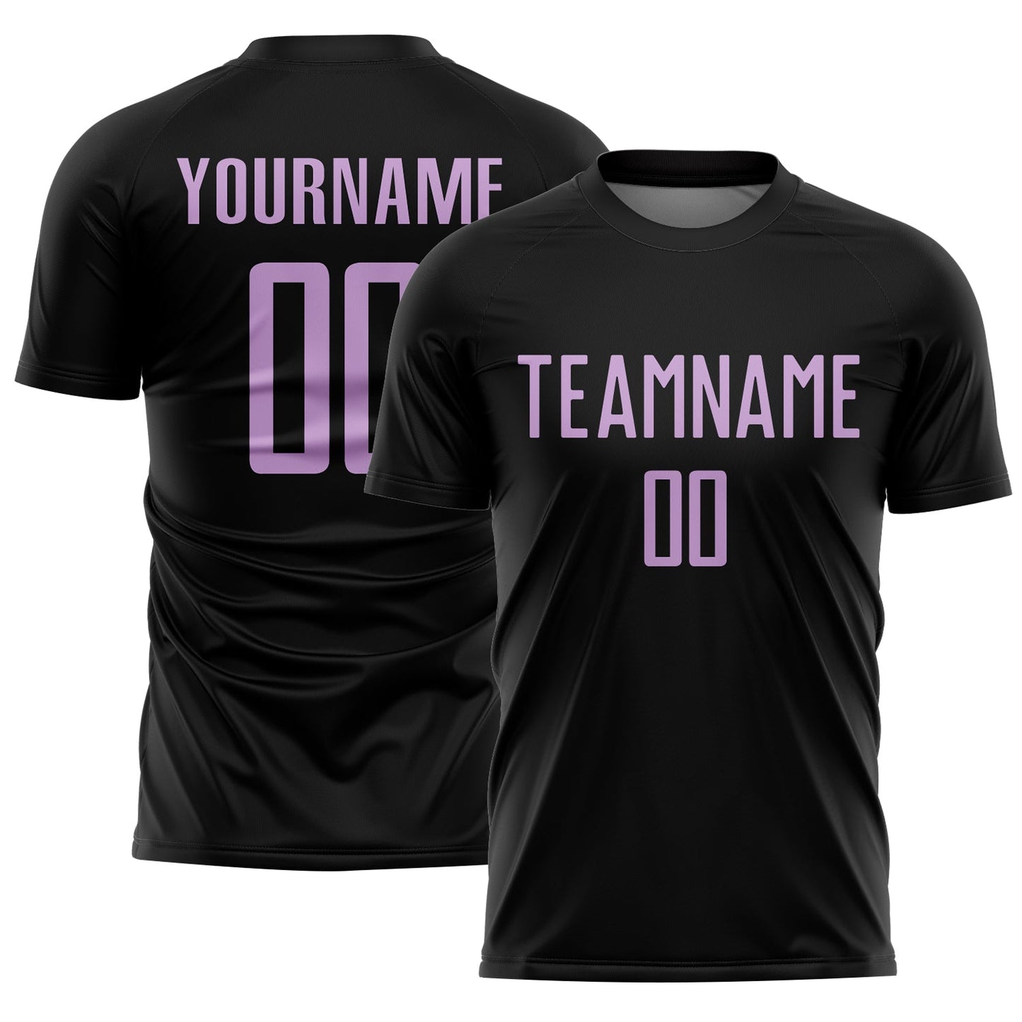Custom Black Light Purple Sublimation Soccer Uniform Jersey - Main View