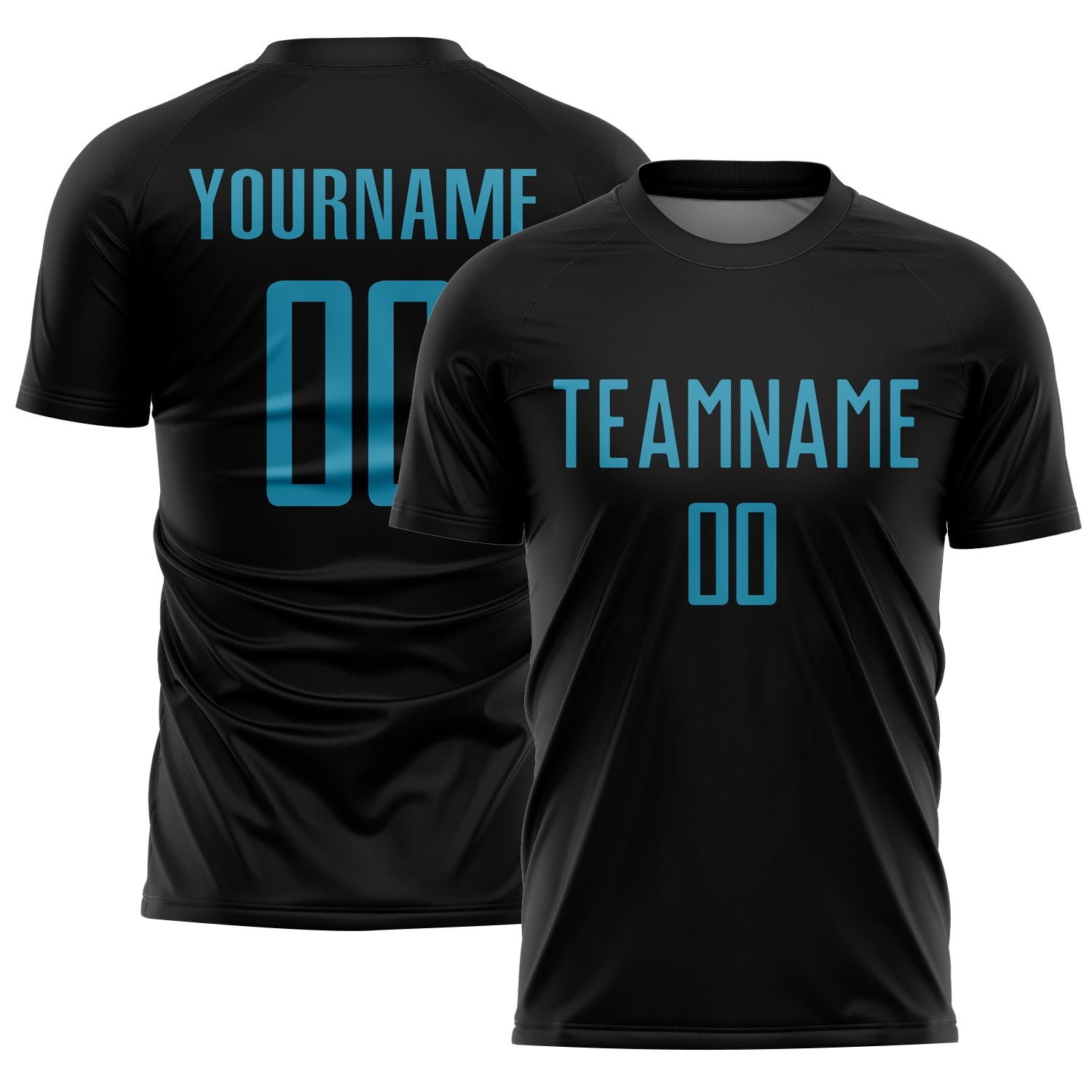 Custom Black Panther Blue Sublimation Soccer Uniform Jersey - Main View