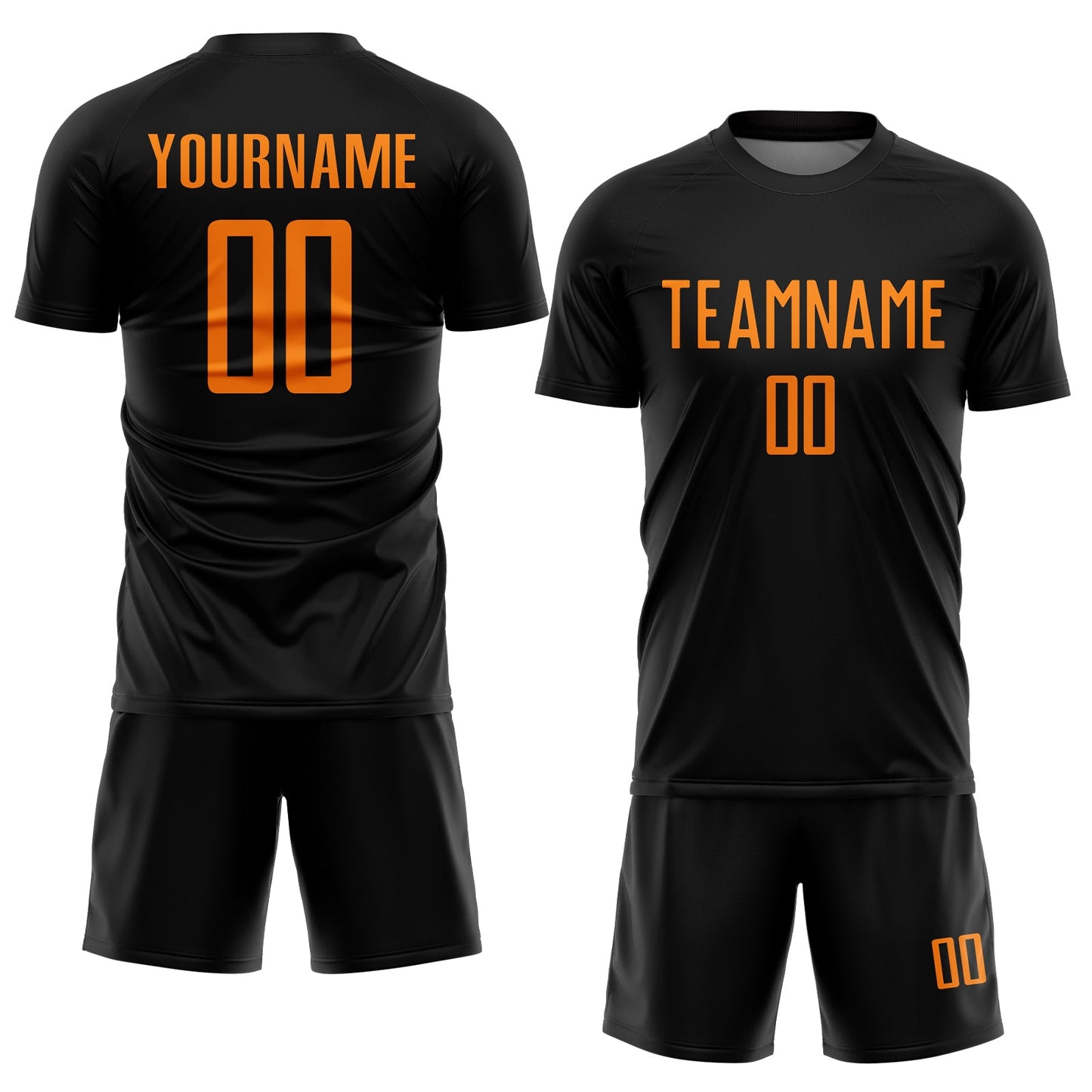 Custom Black Bay Orange Sublimation Soccer Uniform Jersey view 2