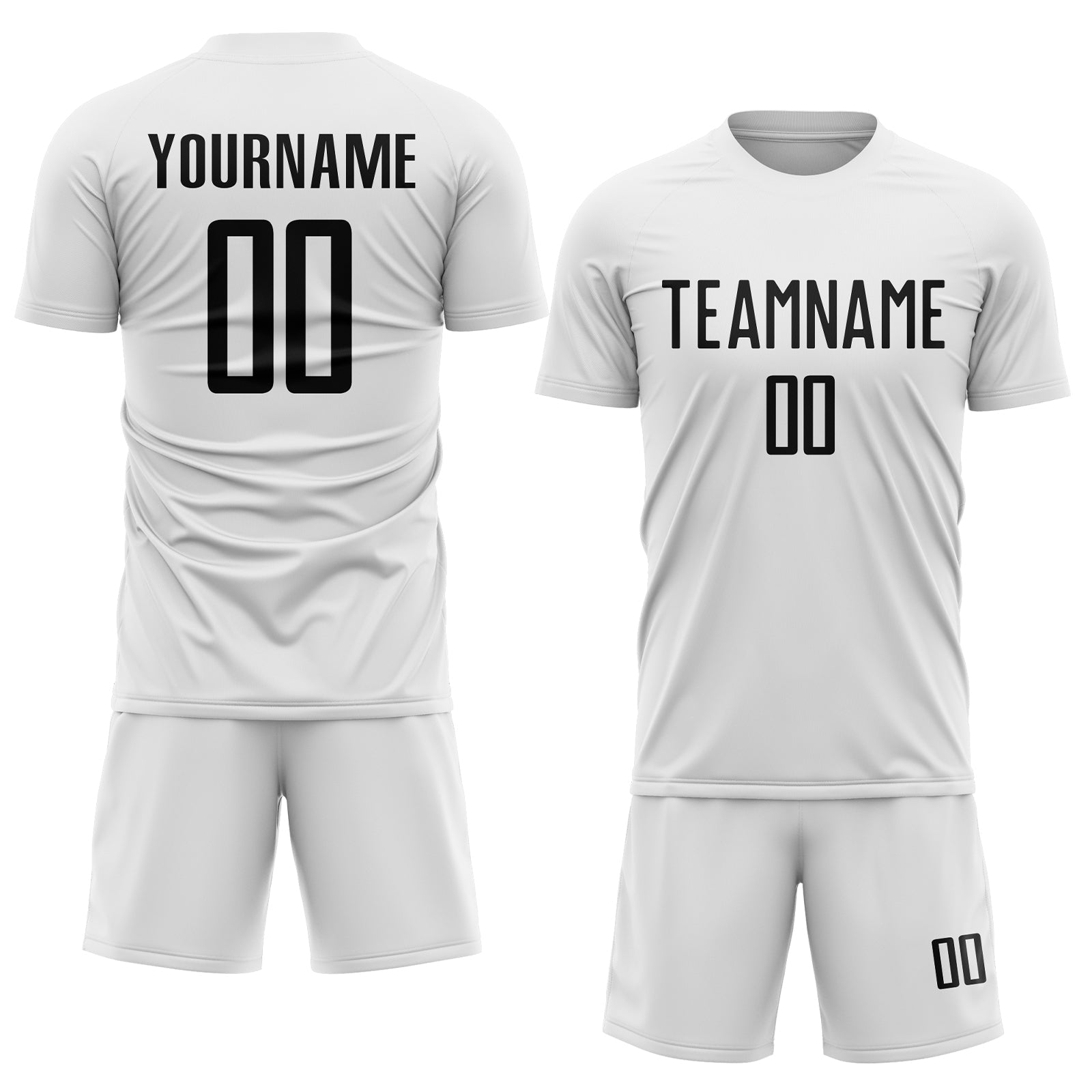 Custom White Black Sublimation Soccer Uniform Jersey view 2