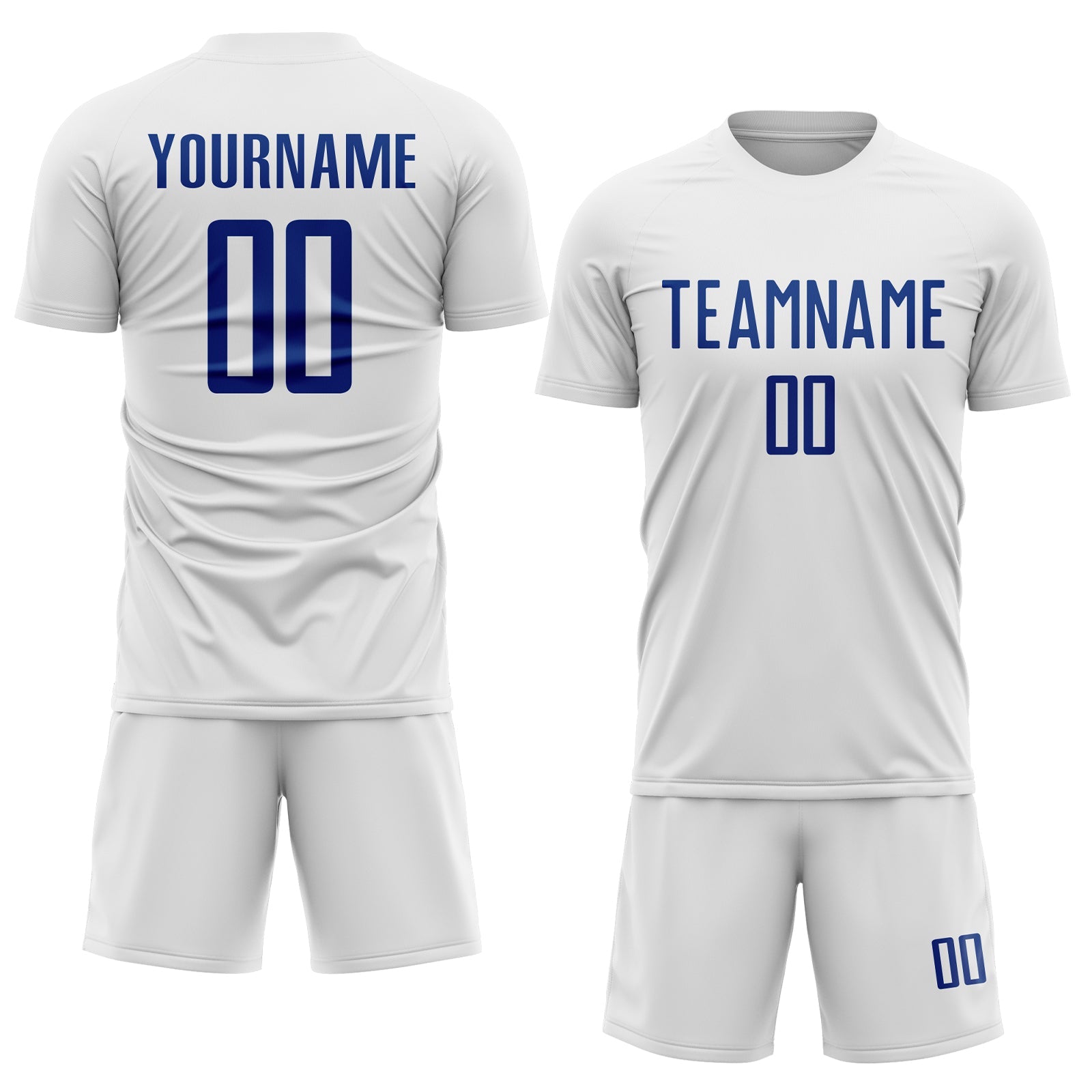 Custom White Royal Sublimation Soccer Uniform Jersey view 2