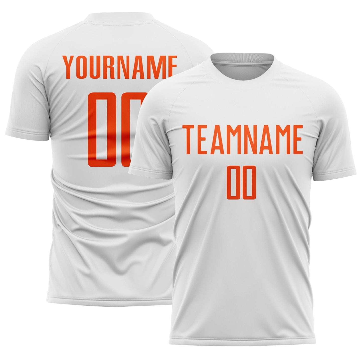 Custom White Orange Sublimation Soccer Uniform Jersey - Main View