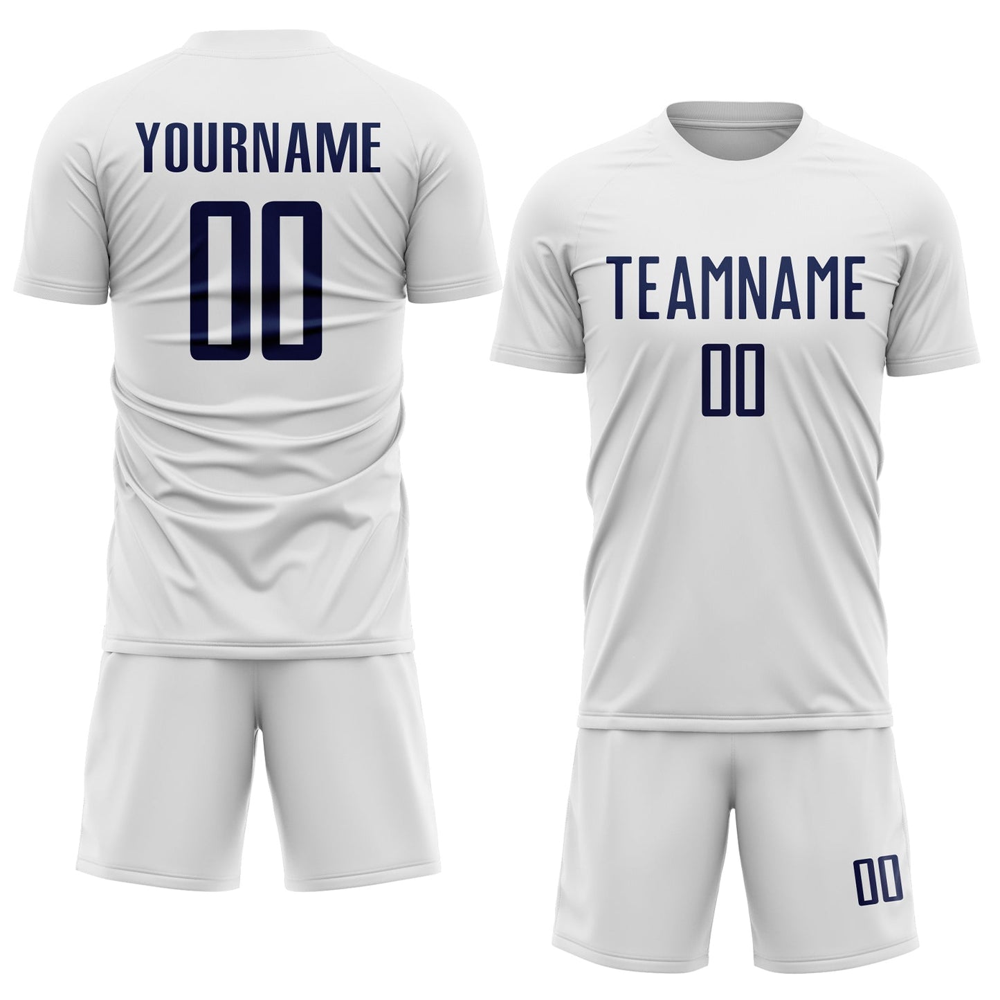 Custom White Navy Sublimation Soccer Uniform Jersey view 2