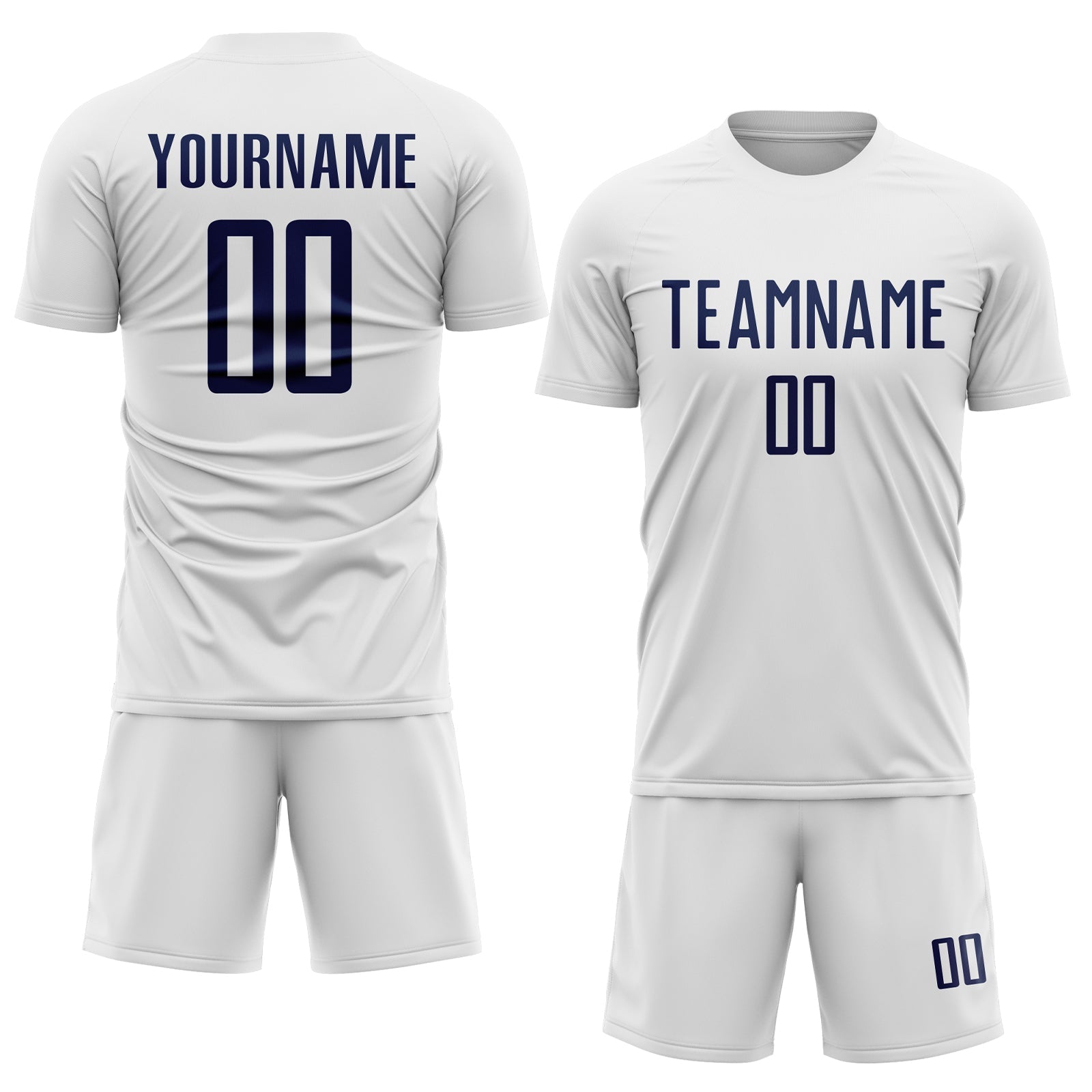 Custom White Navy Sublimation Soccer Uniform Jersey view 2
