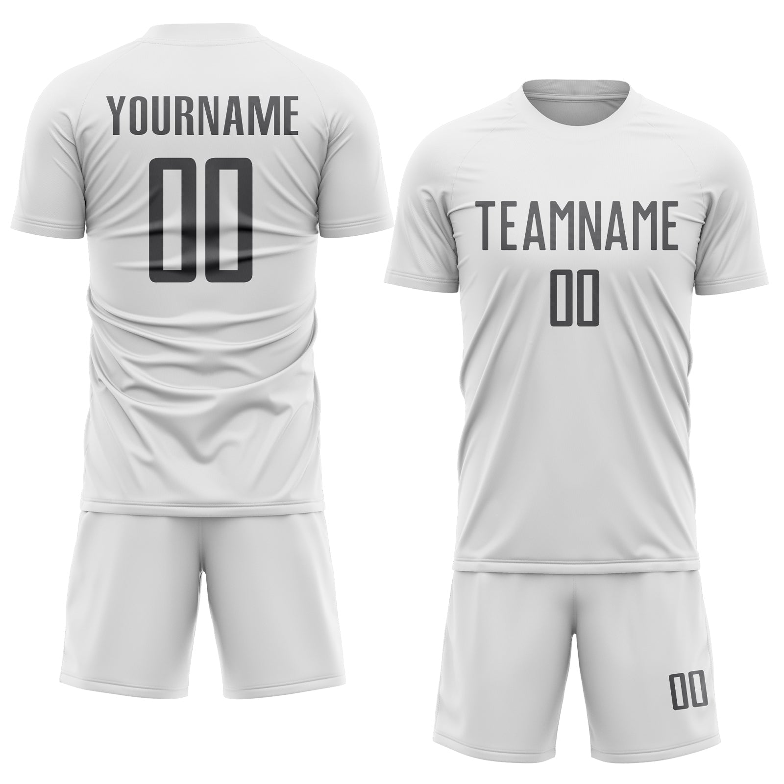 Custom White Steel Gray Sublimation Soccer Uniform Jersey view 2