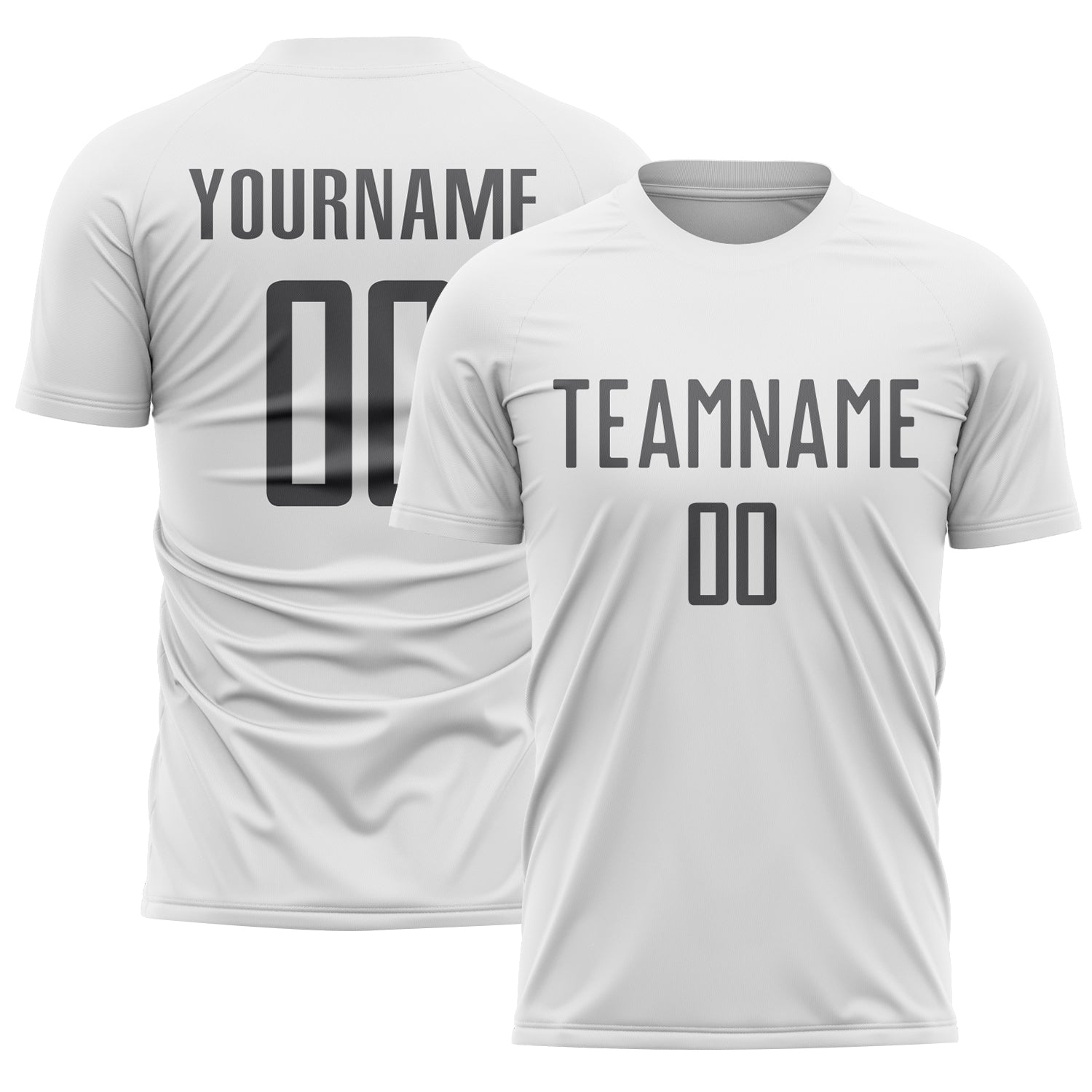 Custom White Steel Gray Sublimation Soccer Uniform Jersey - Main View