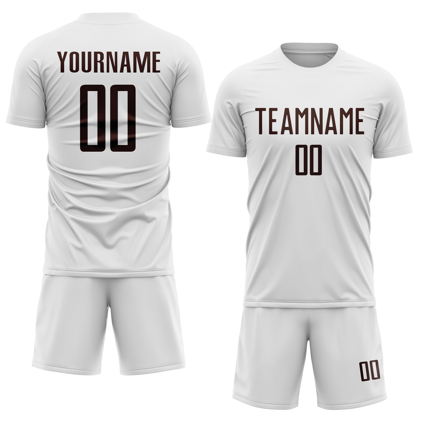Custom White Brown Sublimation Soccer Uniform Jersey view 2