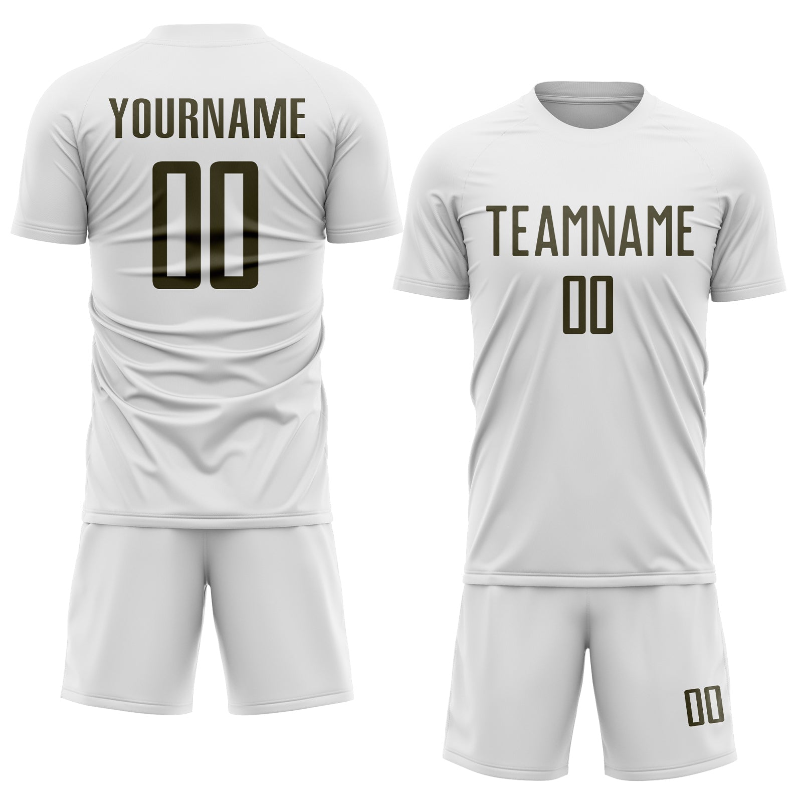 Custom White Olive Sublimation Soccer Uniform Jersey view 2