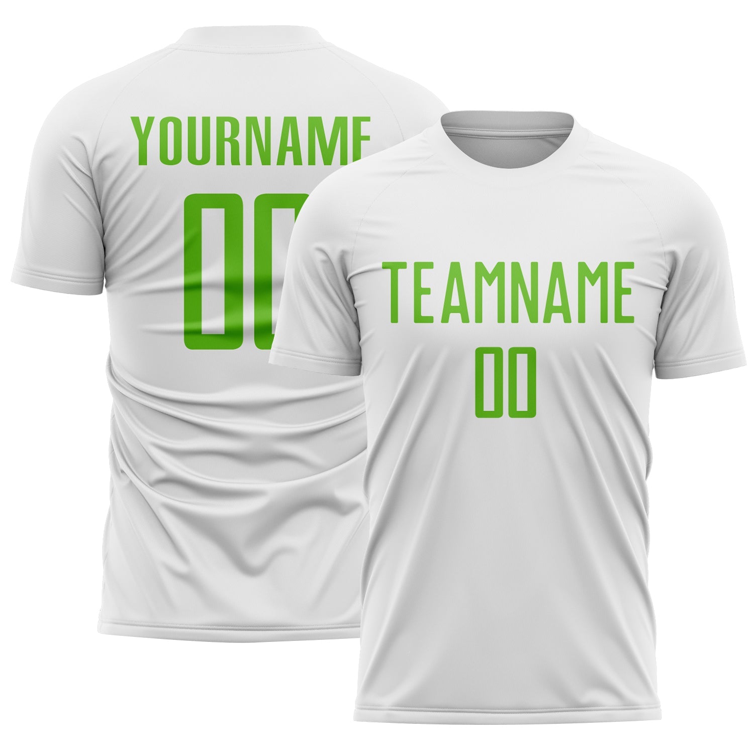 Custom White Aurora Green Sublimation Soccer Uniform Jersey - Main View
