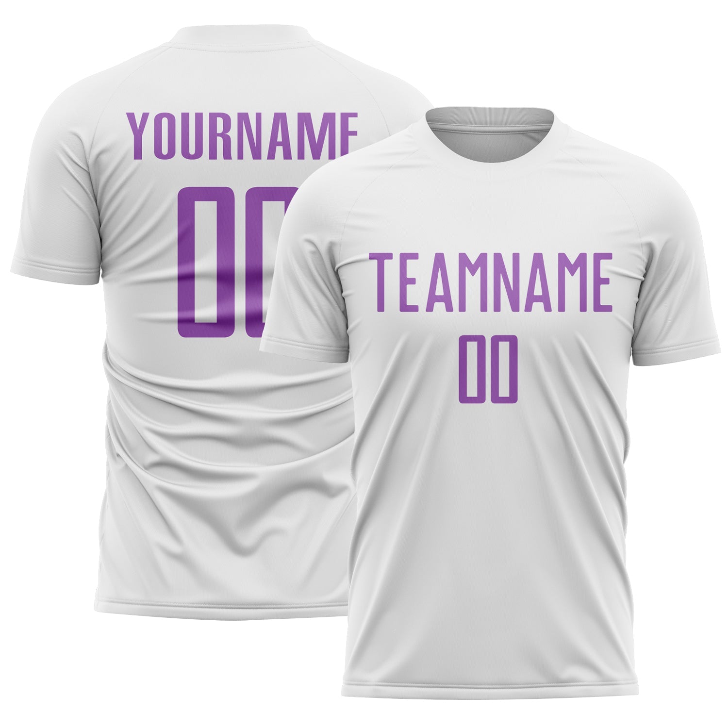 Custom White Medium Purple Sublimation Soccer Uniform Jersey - Main View