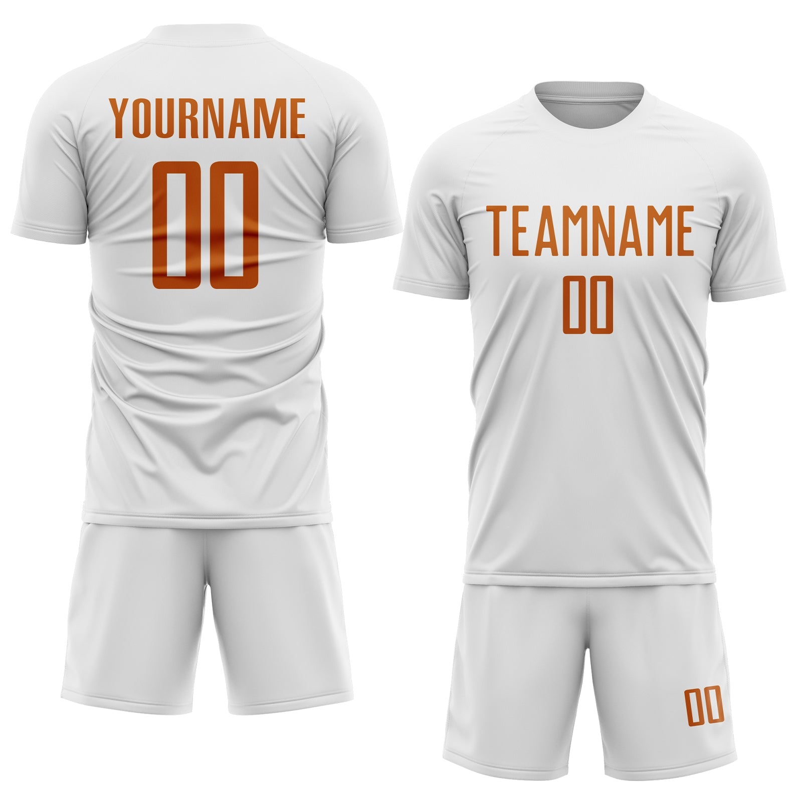Custom White Texas Orange Sublimation Soccer Uniform Jersey view 2