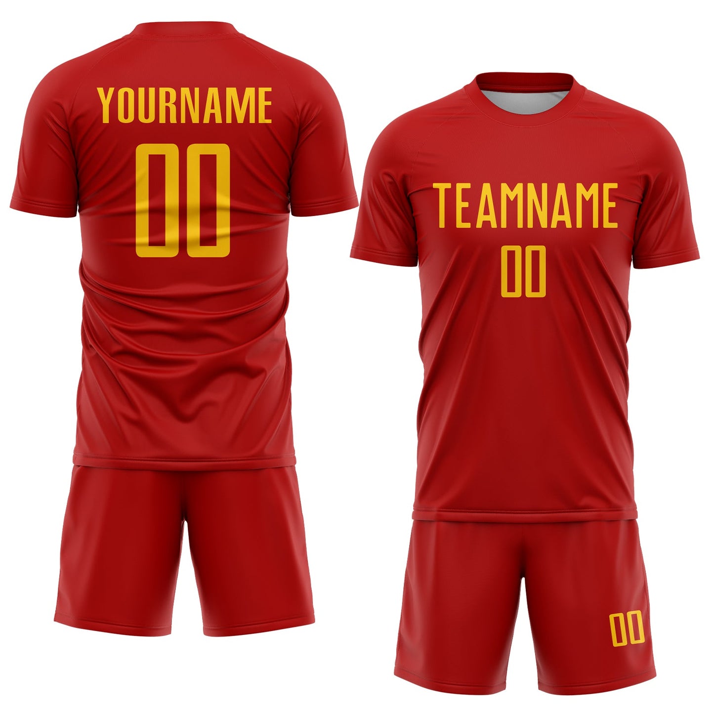 Custom Red Yellow Sublimation Soccer Uniform Jersey view 2