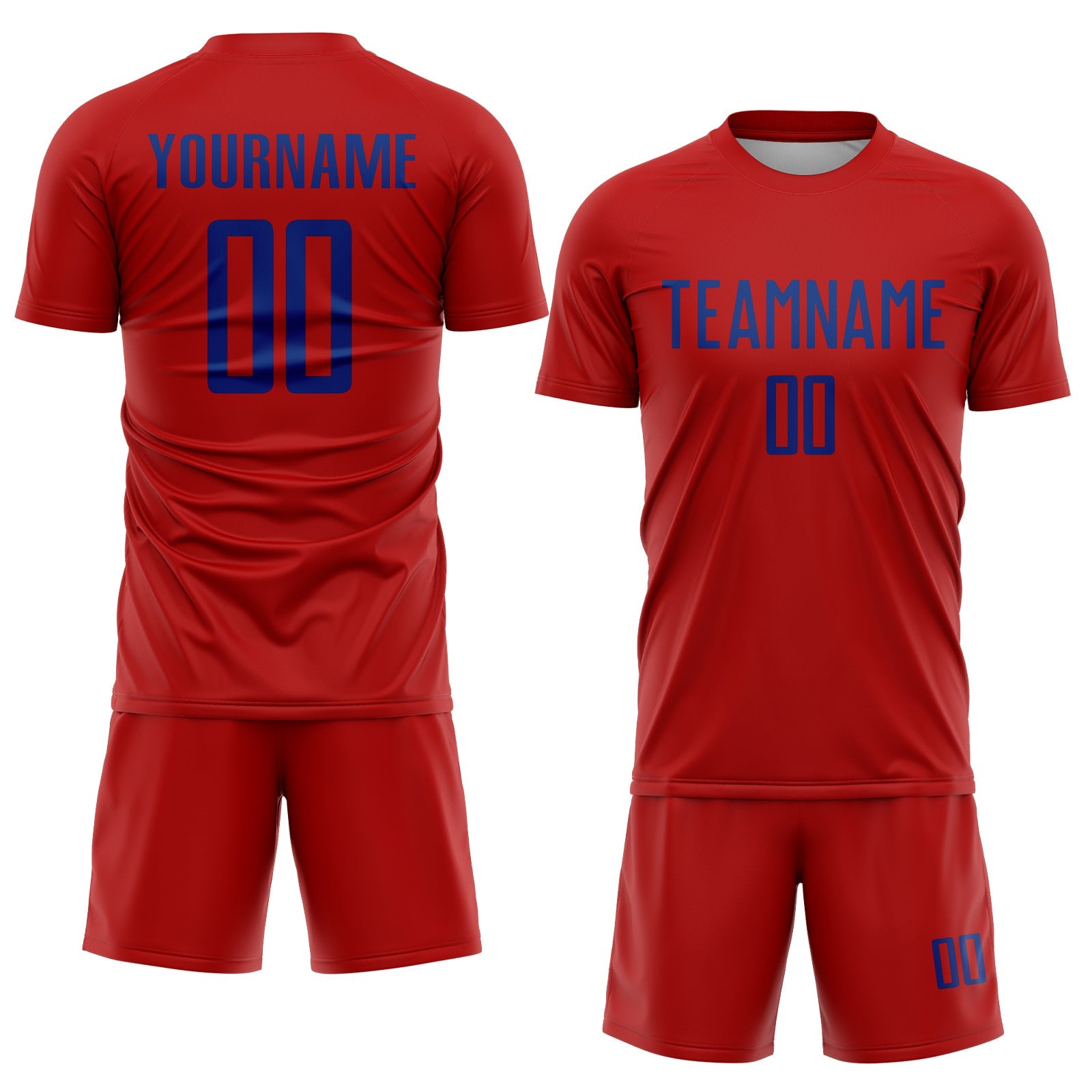 Custom Red Royal Sublimation Soccer Uniform Jersey view 2