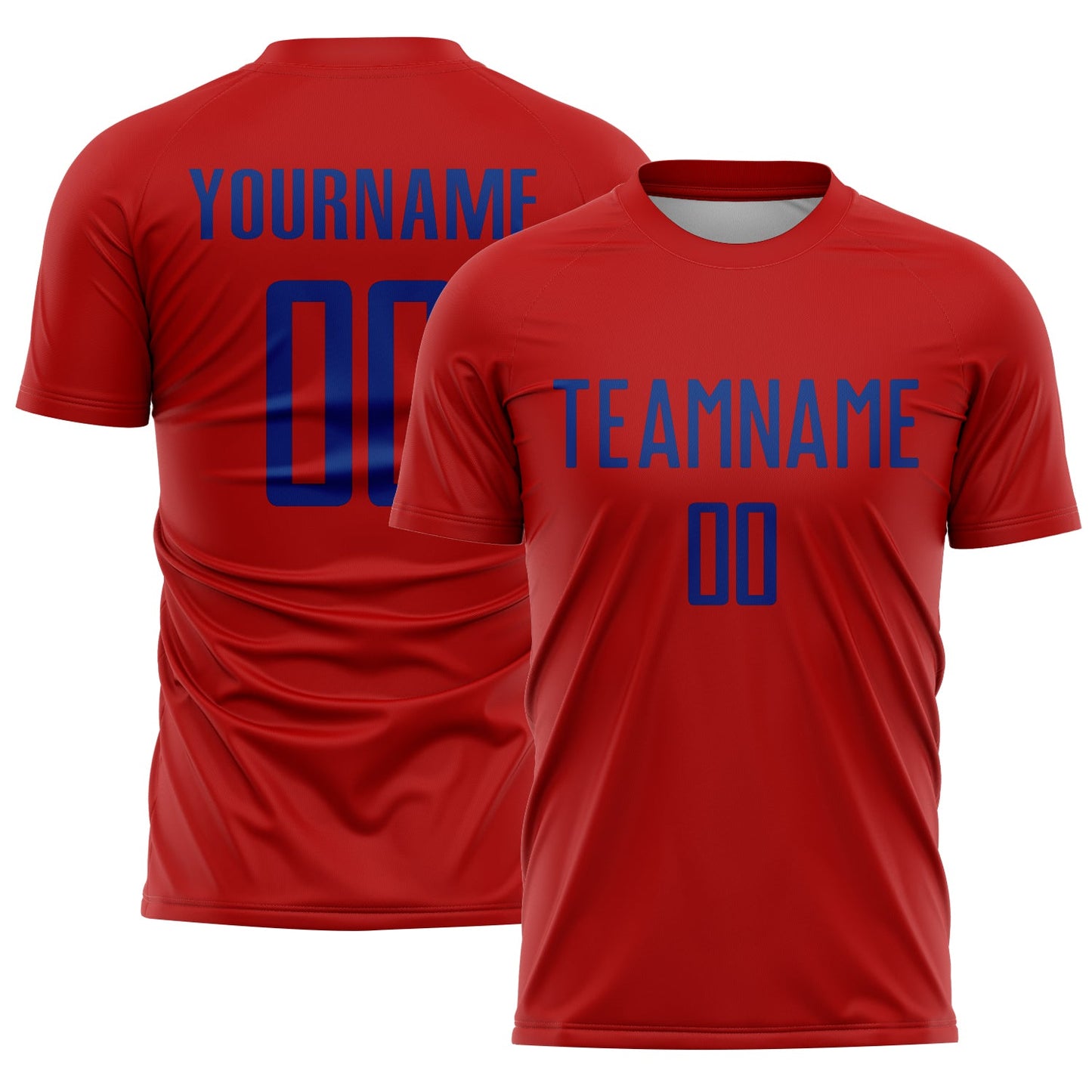Custom Red Royal Sublimation Soccer Uniform Jersey - Main View