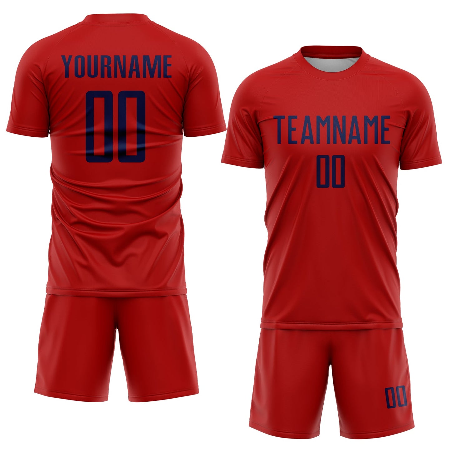 Custom Red Navy Sublimation Soccer Uniform Jersey view 2