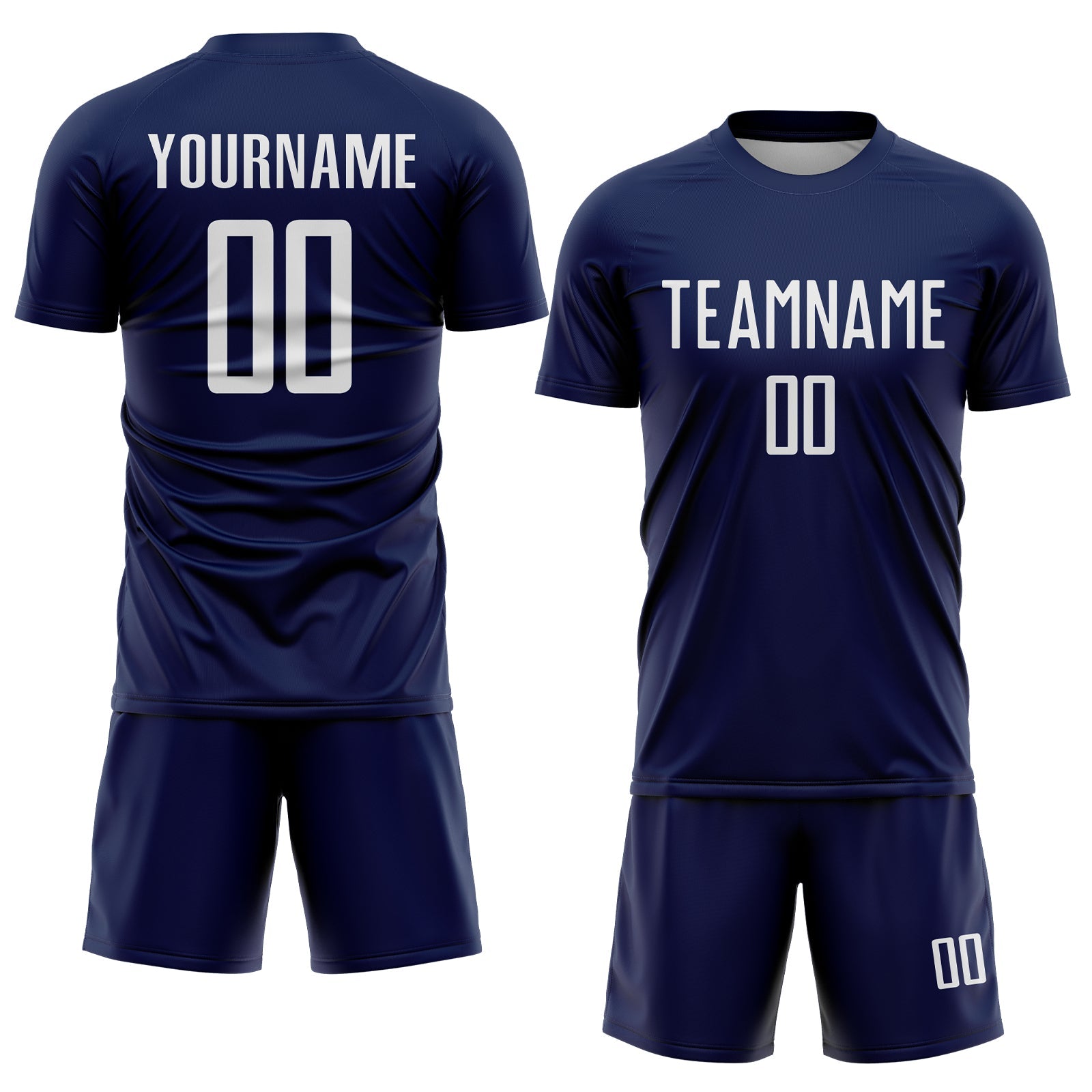 Custom Navy White Sublimation Soccer Uniform Jersey view 2