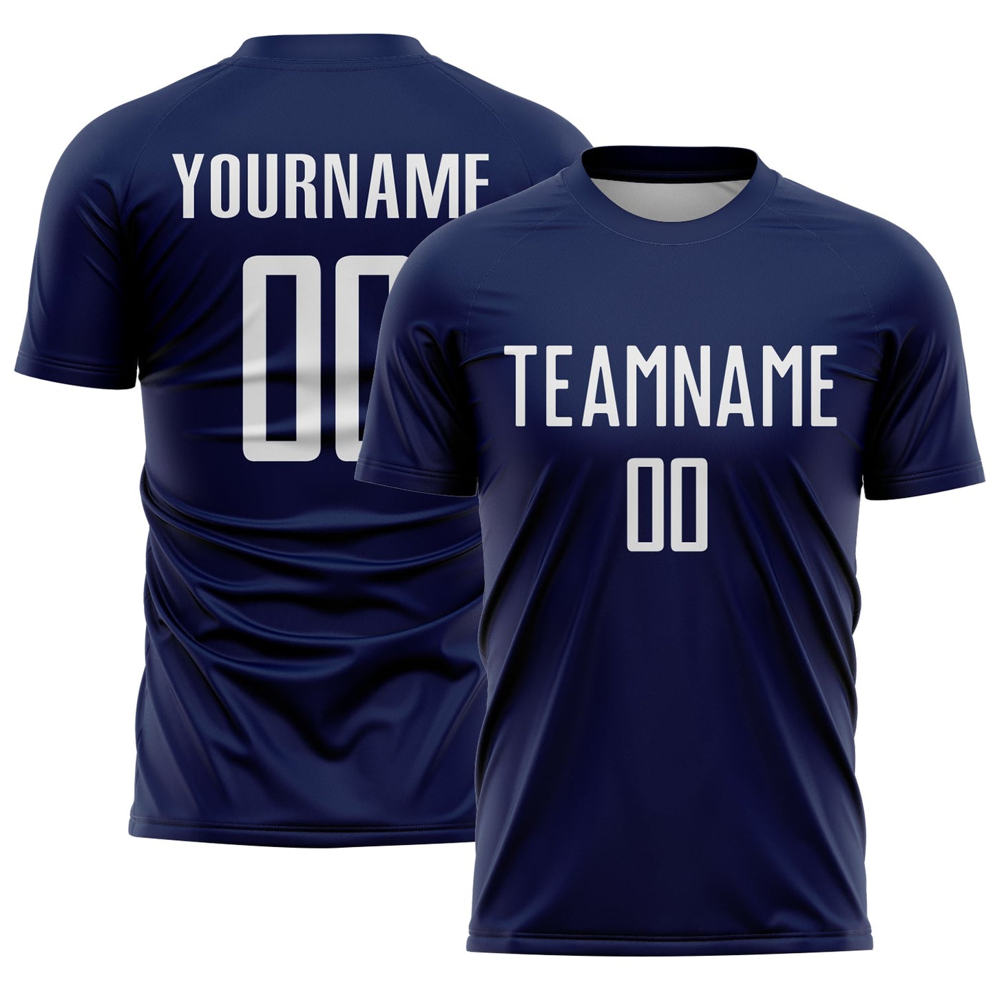 Custom Navy White Sublimation Soccer Uniform Jersey - Main View