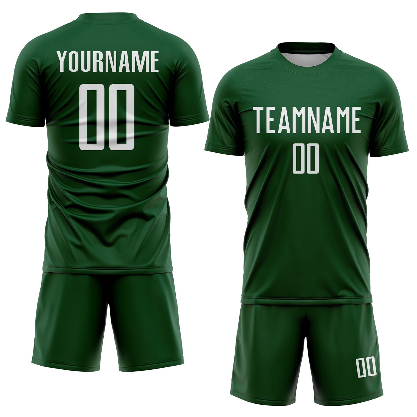 Custom Green White Sublimation Soccer Uniform Jersey view 2