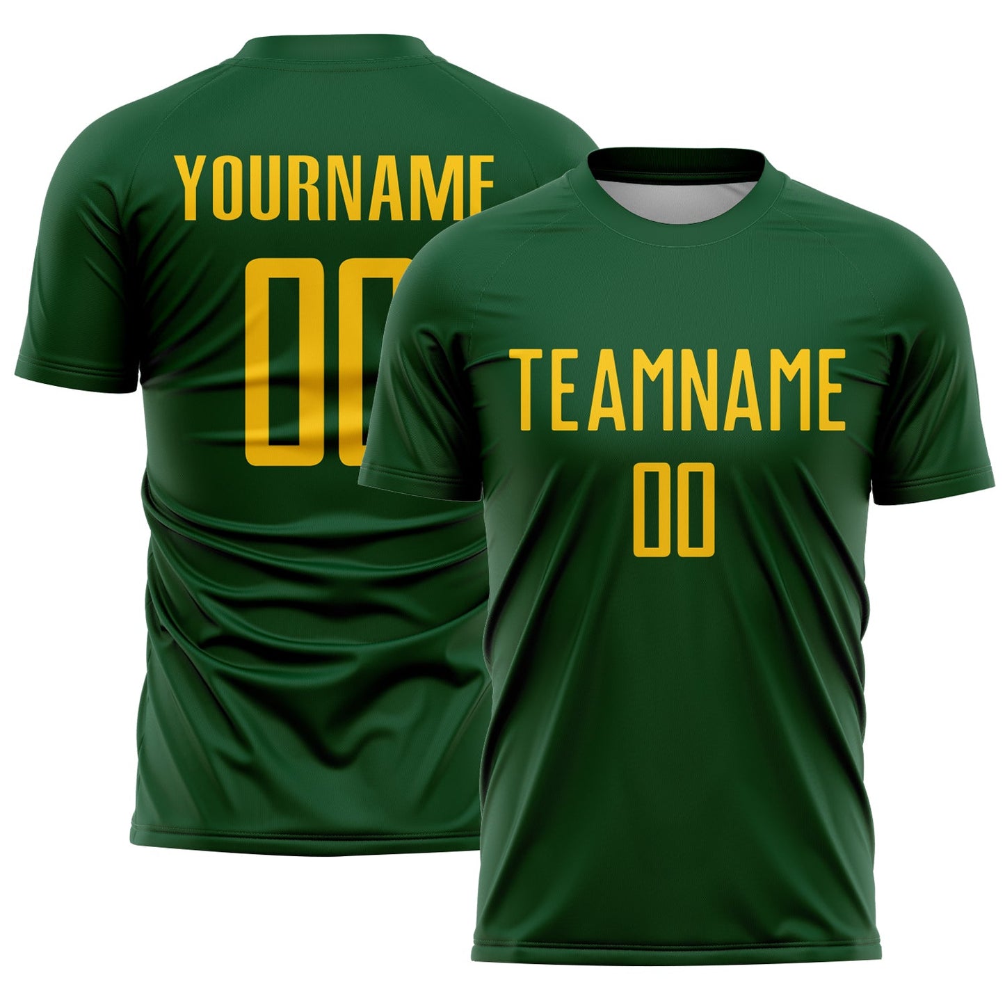 Custom Green Yellow Sublimation Soccer Uniform Jersey - Main View