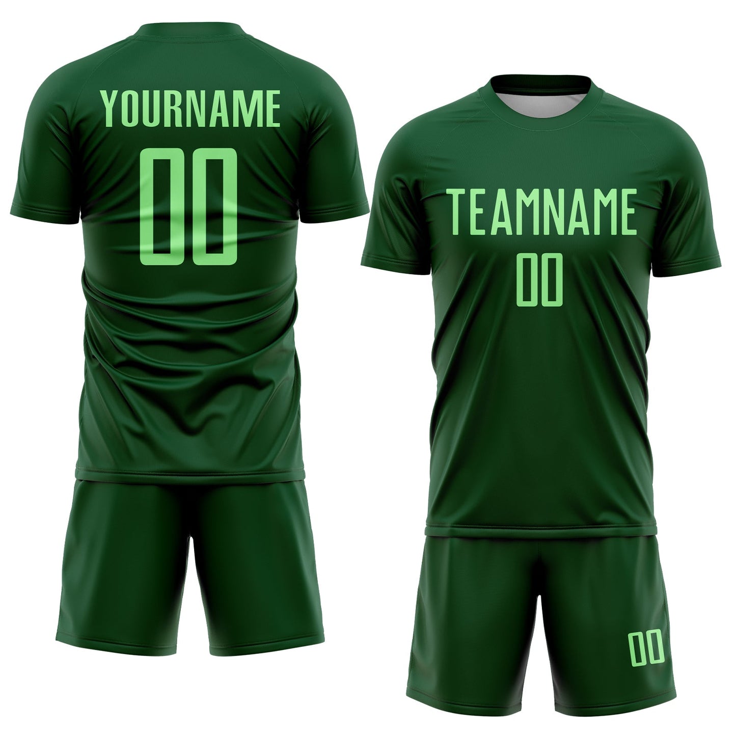 Custom Green Pea Green Sublimation Soccer Uniform Jersey view 2