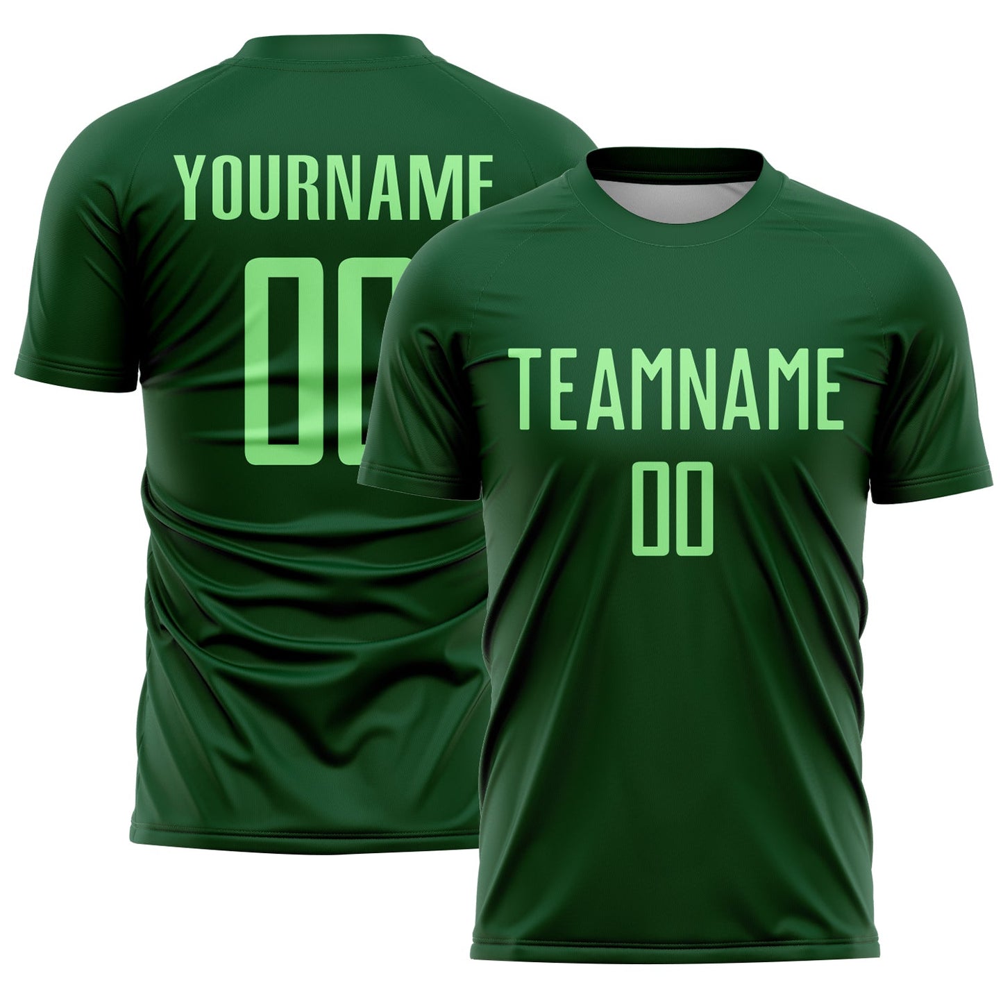 Custom Green Pea Green Sublimation Soccer Uniform Jersey - Main View
