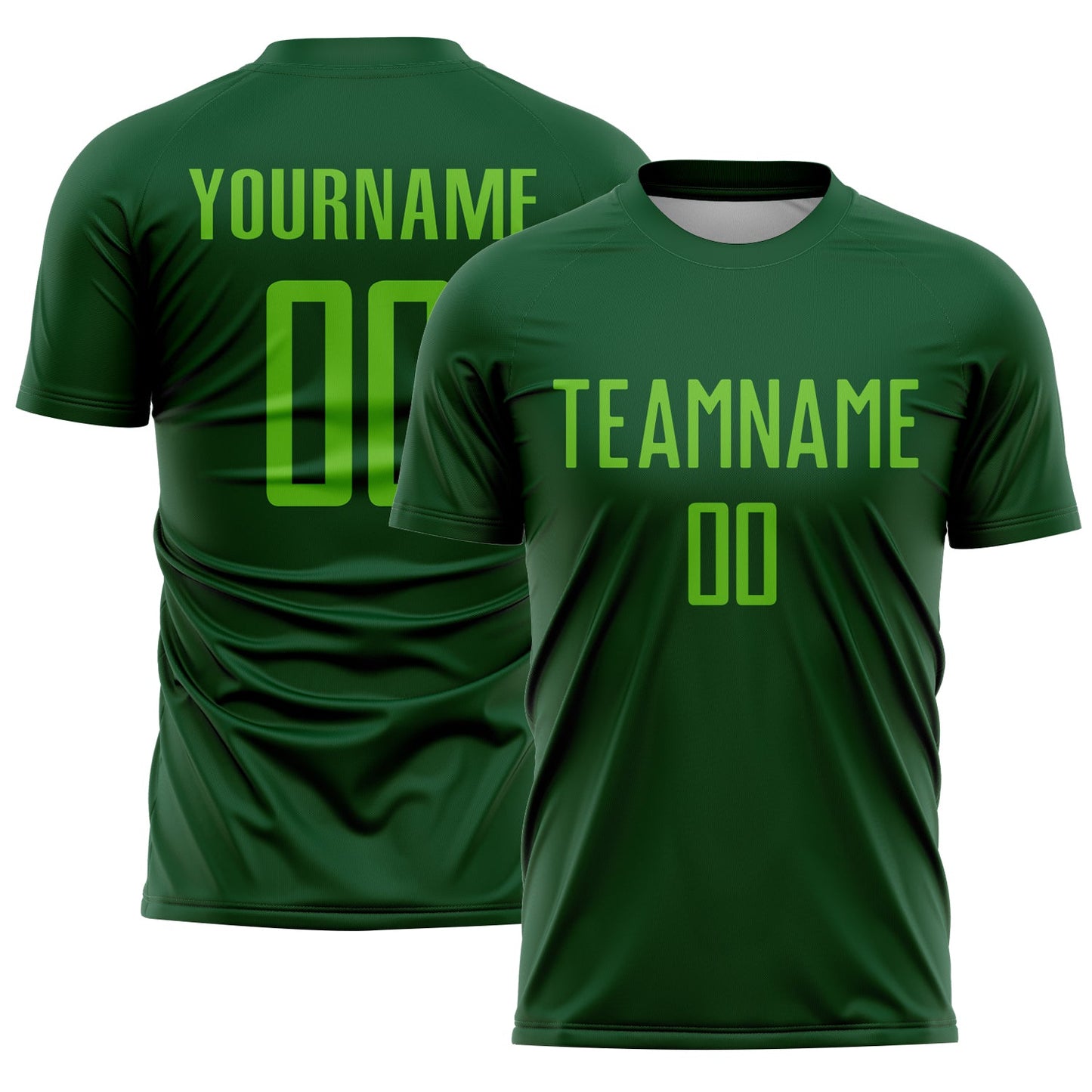 Custom Green Aurora Green Sublimation Soccer Uniform Jersey - Main View