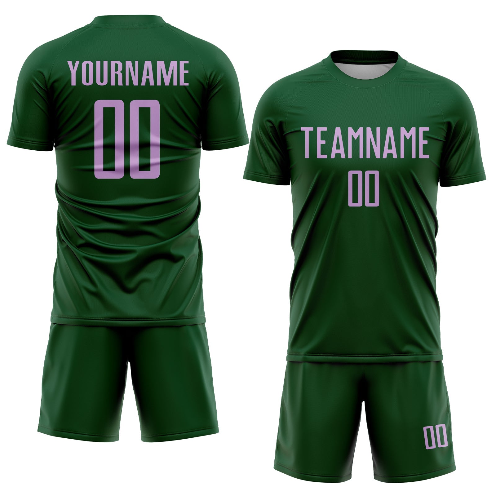 Custom Green Light Purple Sublimation Soccer Uniform Jersey view 2