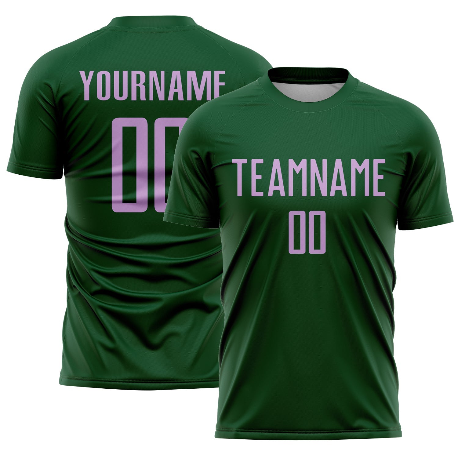 Custom Green Light Purple Sublimation Soccer Uniform Jersey - Main View