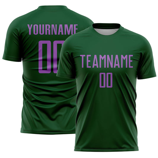 Custom Green Medium Purple Sublimation Soccer Uniform Jersey - Main View