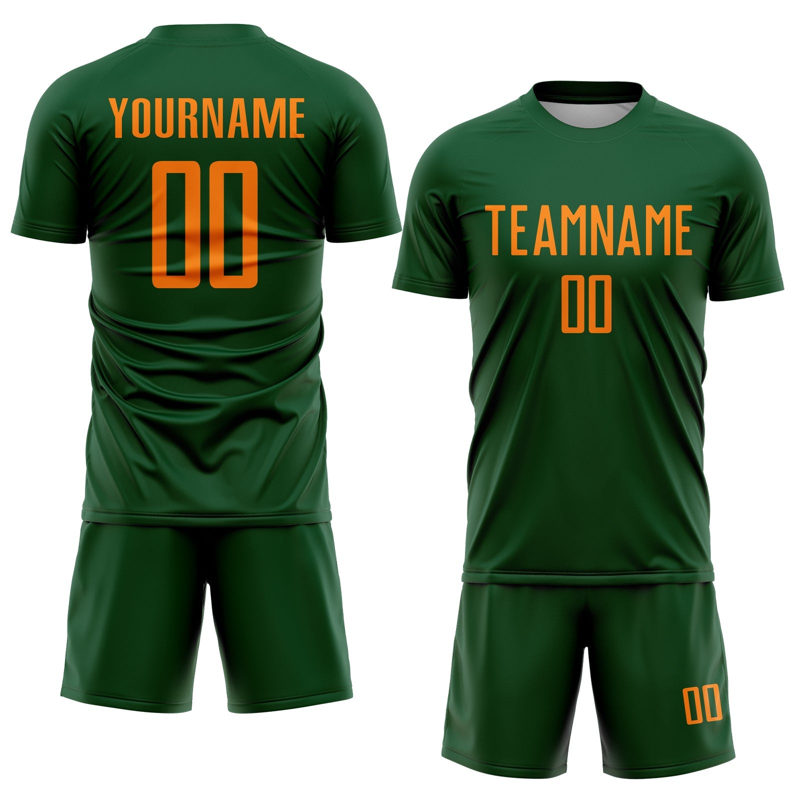 Custom Green Bay Orange Sublimation Soccer Uniform Jersey view 2