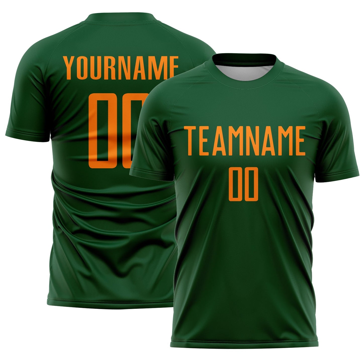 Custom Green Bay Orange Sublimation Soccer Uniform Jersey - Main View