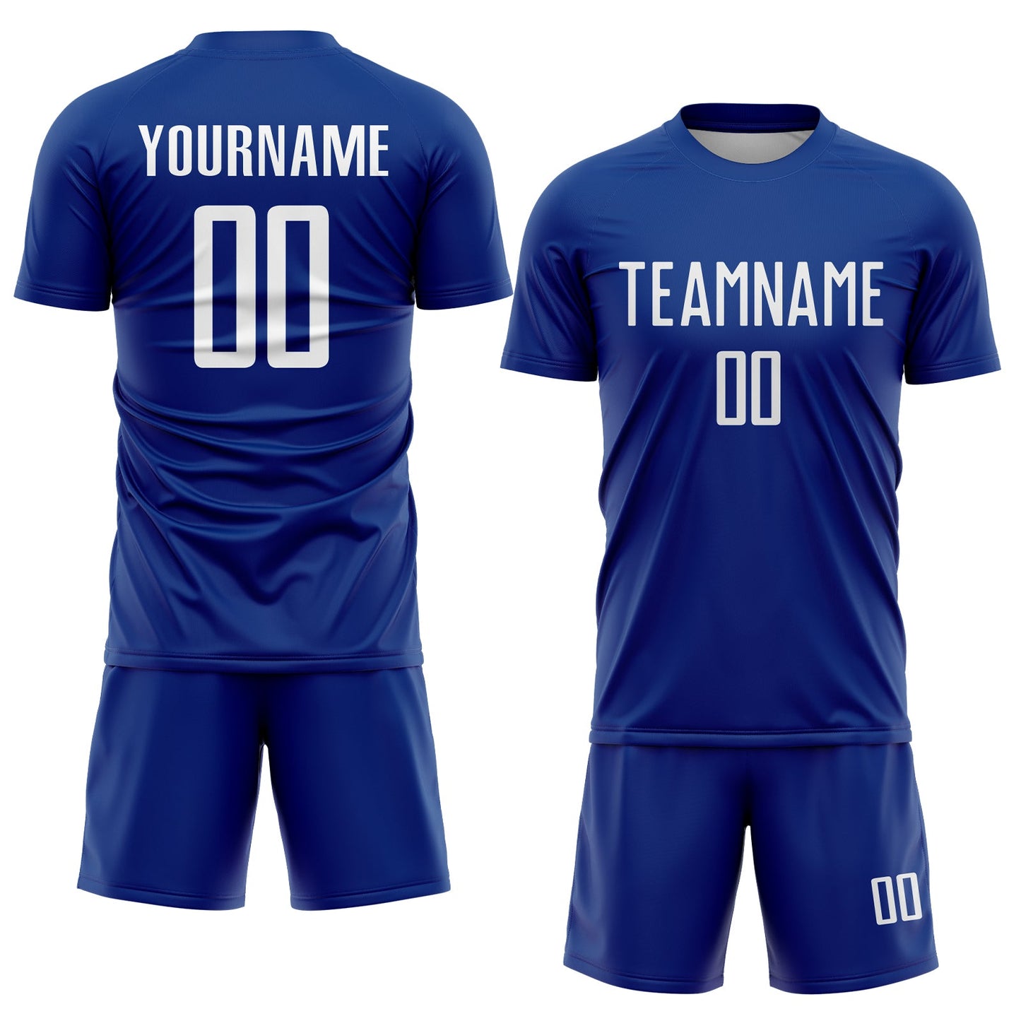 Custom Royal White Sublimation Soccer Uniform Jersey view 2