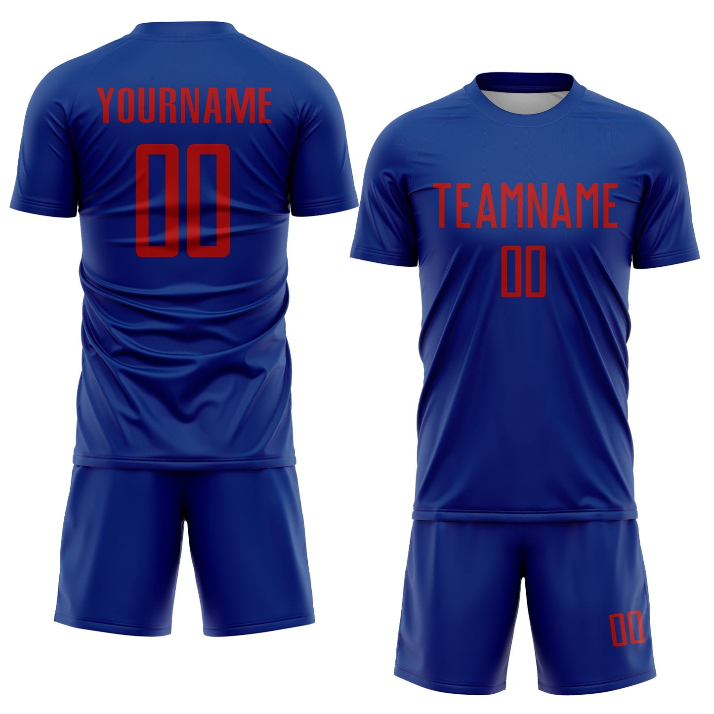 Custom Royal Red Sublimation Soccer Uniform Jersey view 2