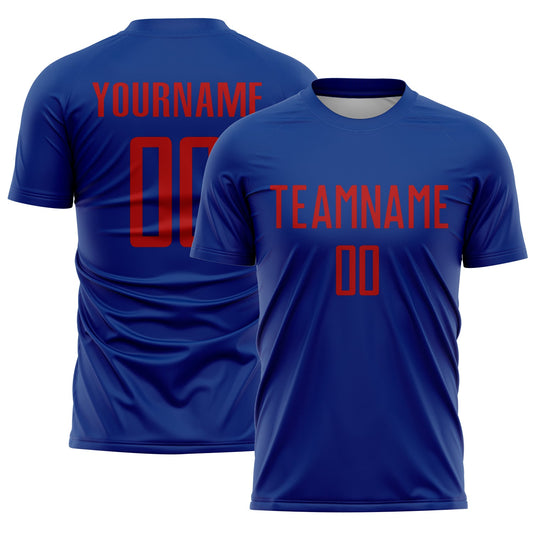 Custom Royal Red Sublimation Soccer Uniform Jersey - Main View