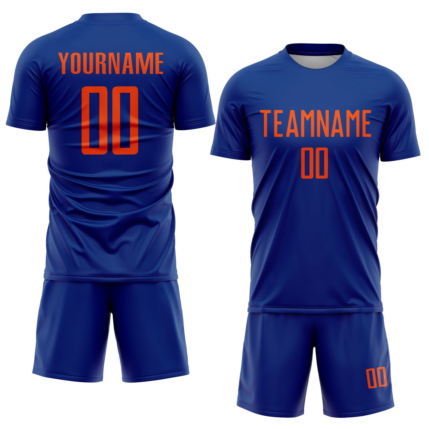 Custom Royal Orange Sublimation Soccer Uniform Jersey view 2