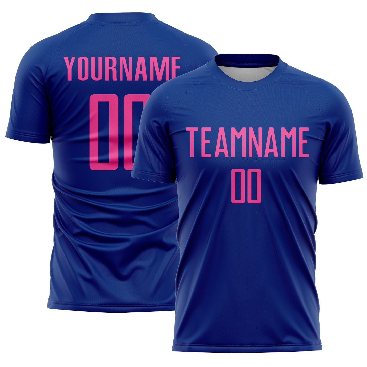 Custom Royal Pink Sublimation Soccer Uniform Jersey - Main View