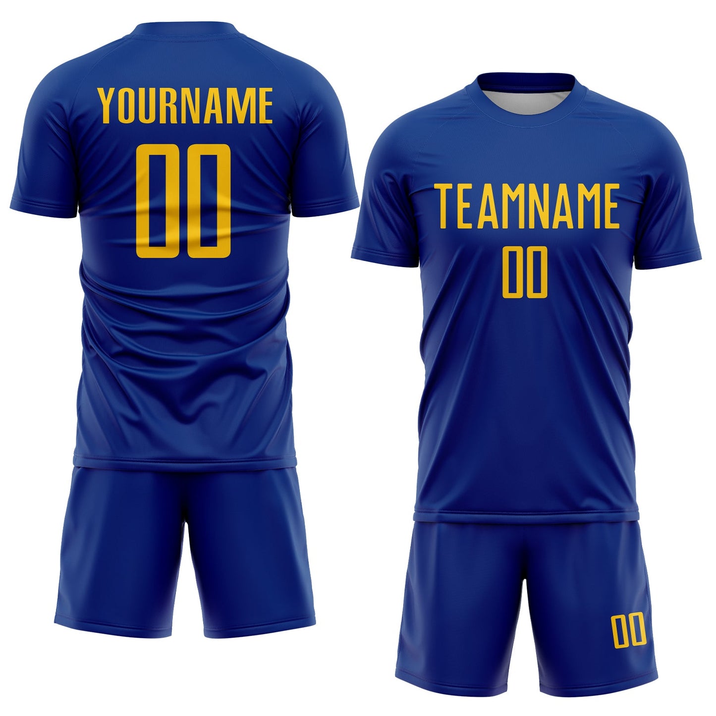 Custom Royal Yellow Sublimation Soccer Uniform Jersey view 2