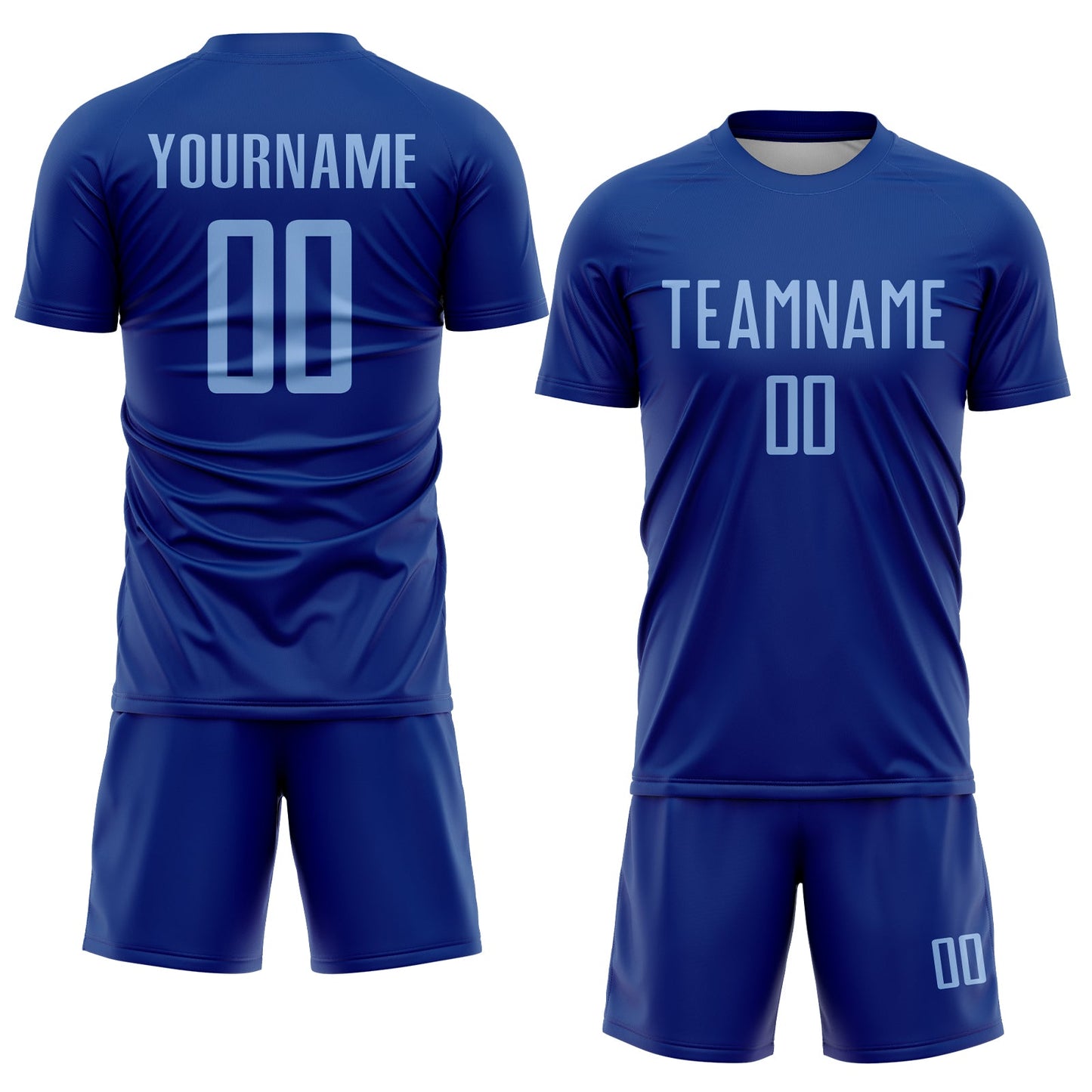 Custom Royal Light Blue Sublimation Soccer Uniform Jersey view 2
