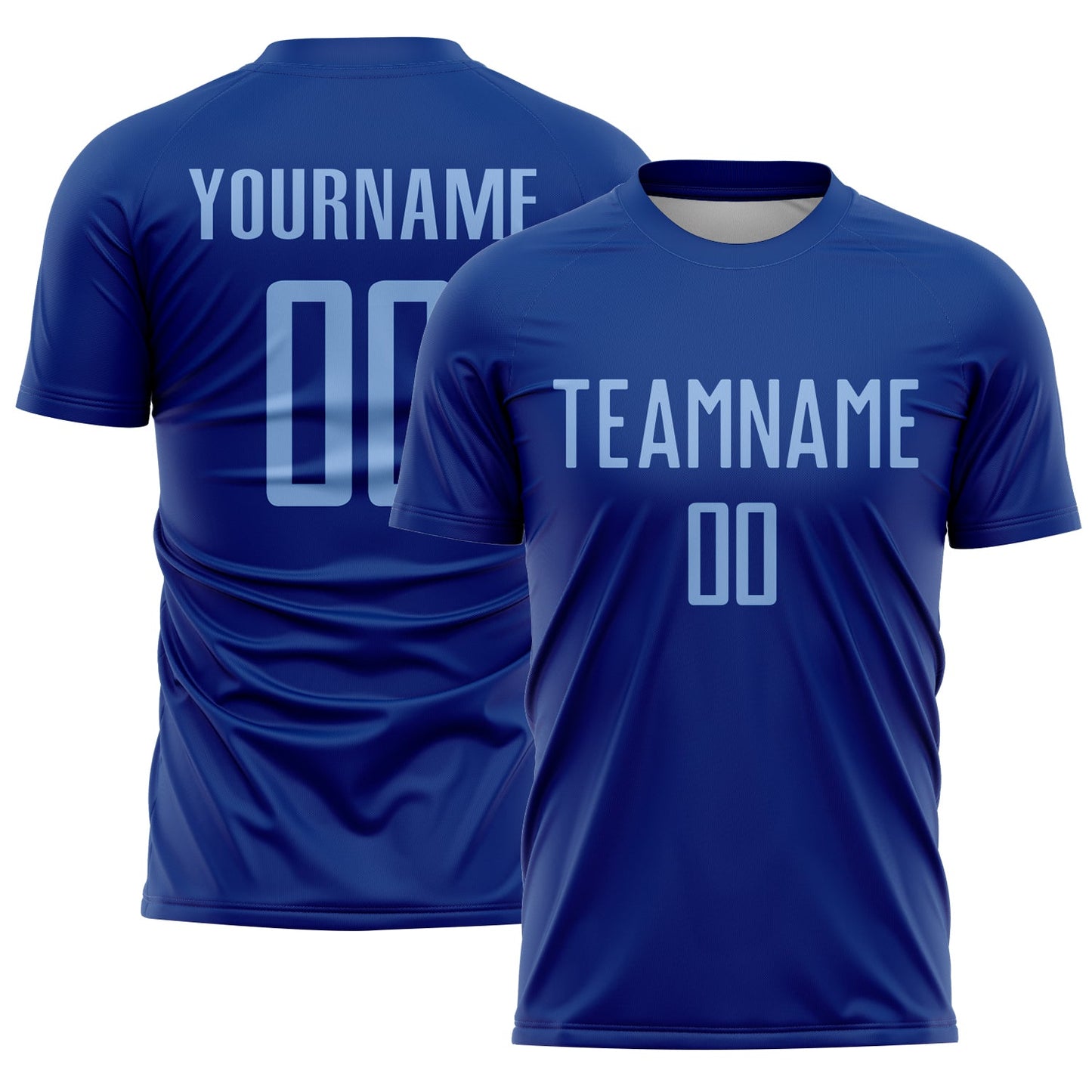 Custom Royal Light Blue Sublimation Soccer Uniform Jersey - Main View