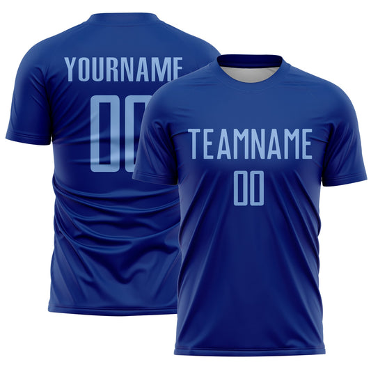 Custom Royal Light Blue Sublimation Soccer Uniform Jersey - Main View