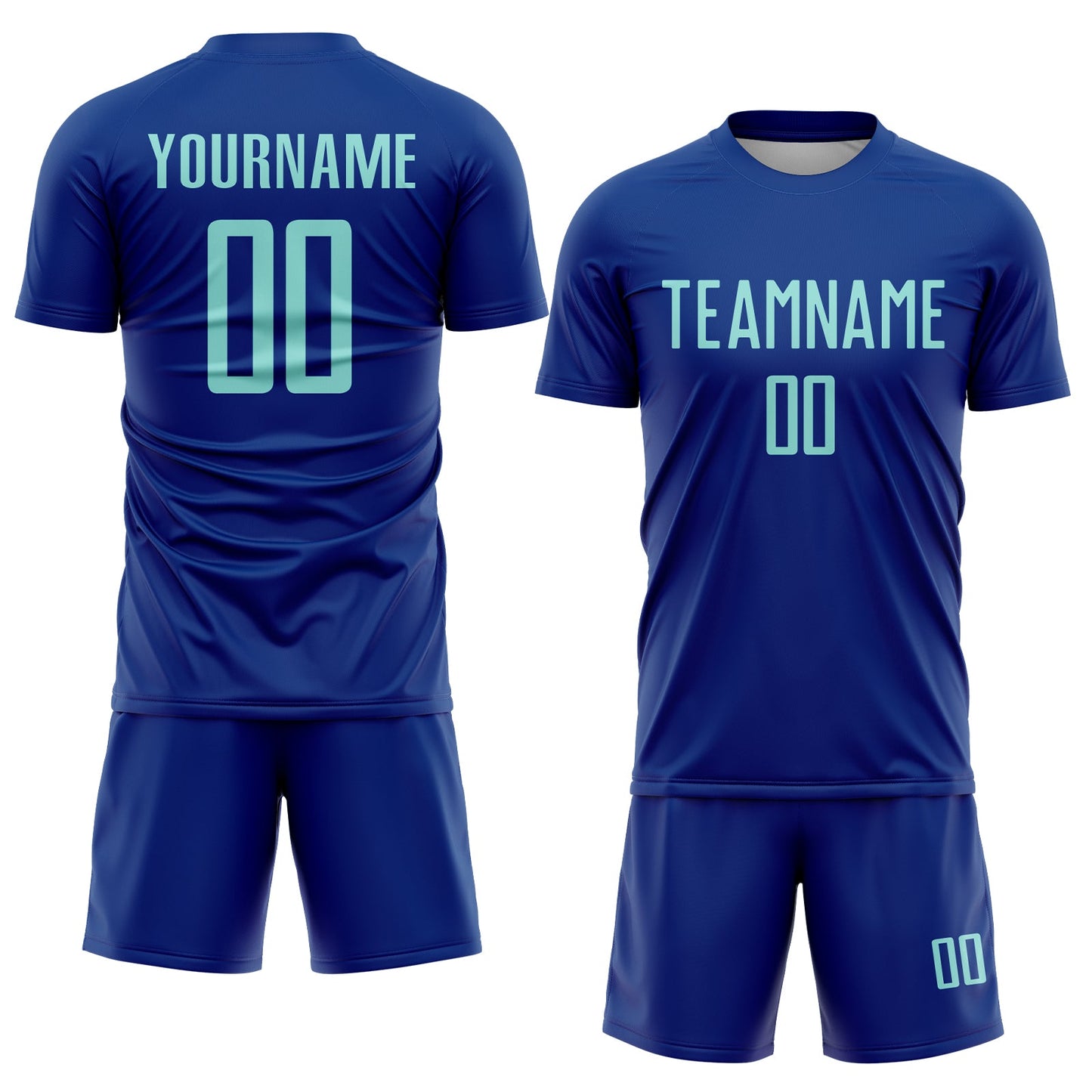 Custom Royal Ice Blue Sublimation Soccer Uniform Jersey view 2