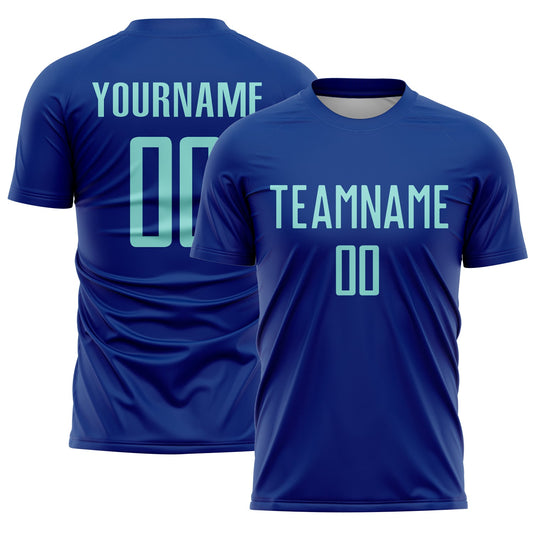 Custom Royal Ice Blue Sublimation Soccer Uniform Jersey - Main View