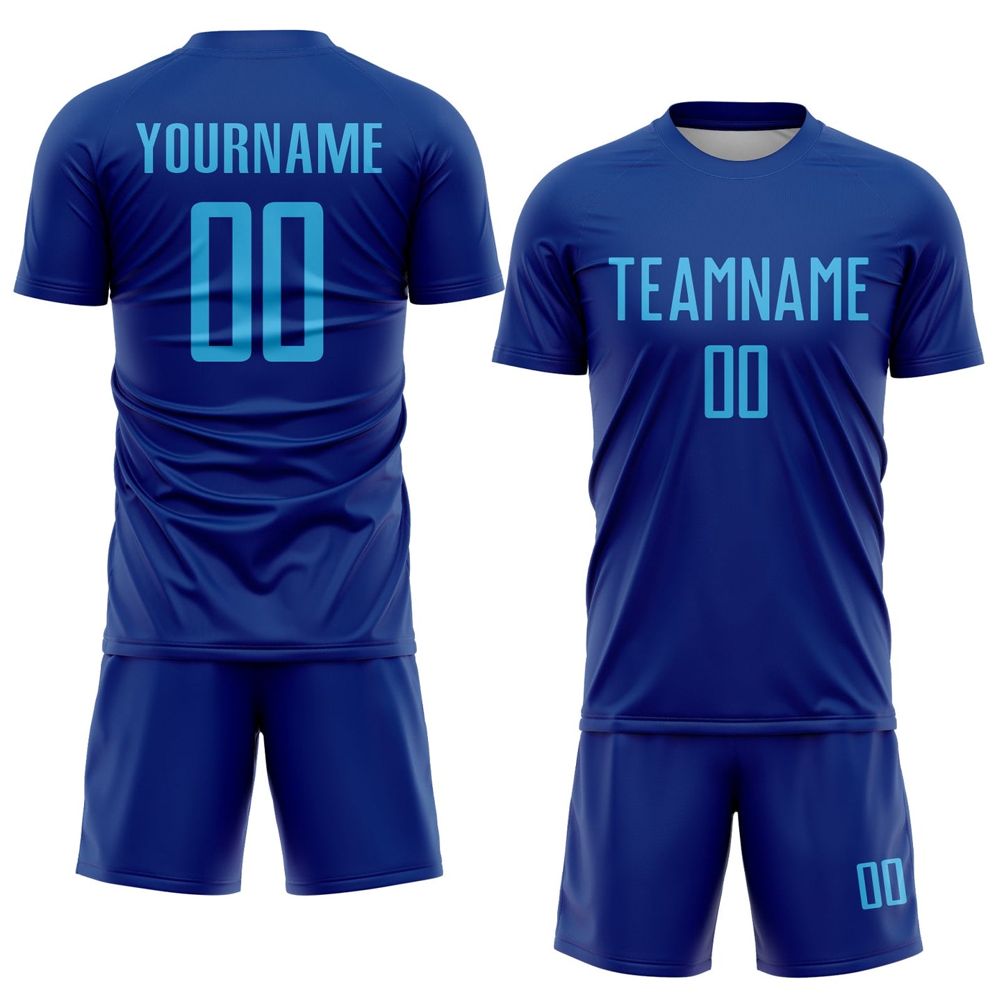 Custom Royal Sky Blue Sublimation Soccer Uniform Jersey view 2