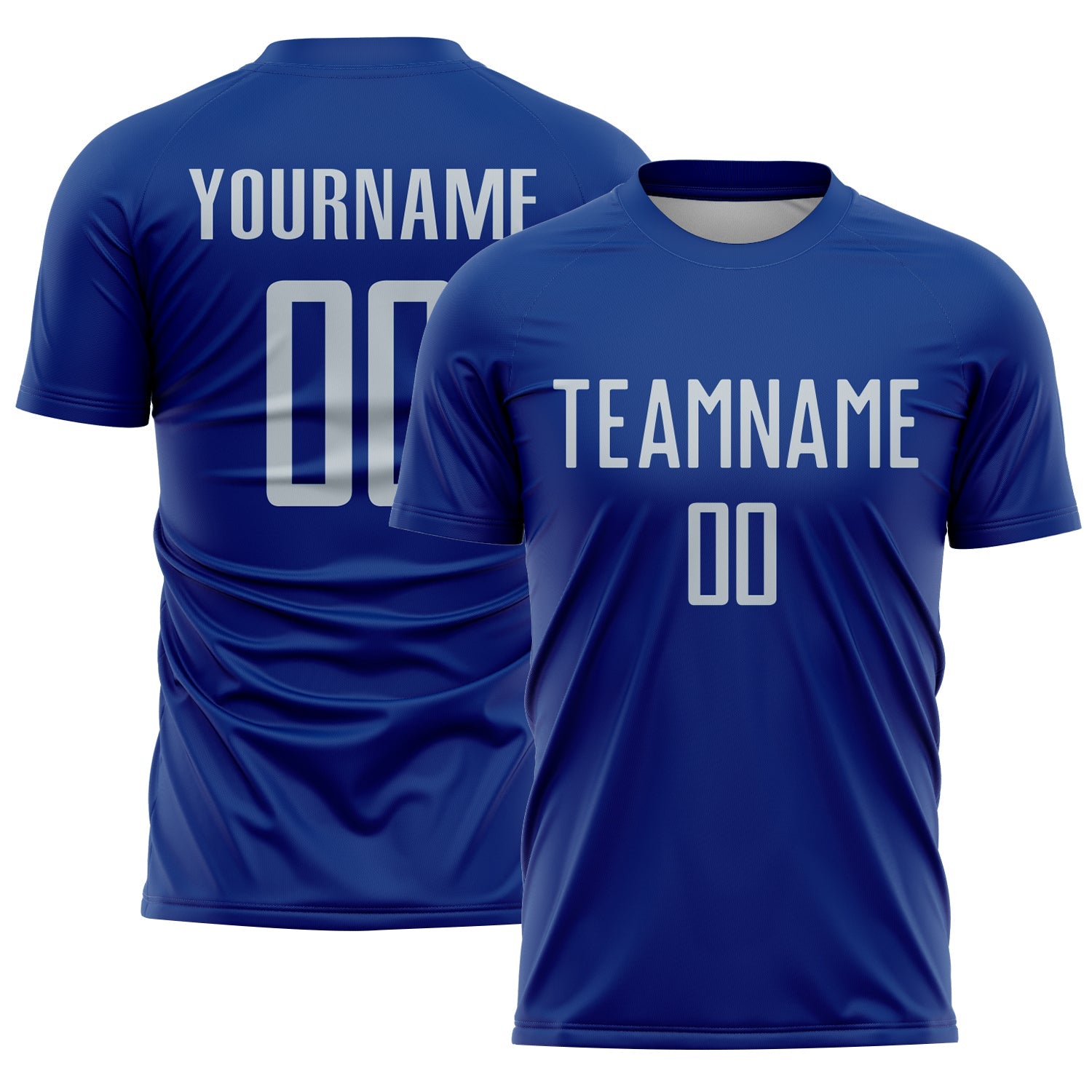 Custom Royal Gray Sublimation Soccer Uniform Jersey - Main View