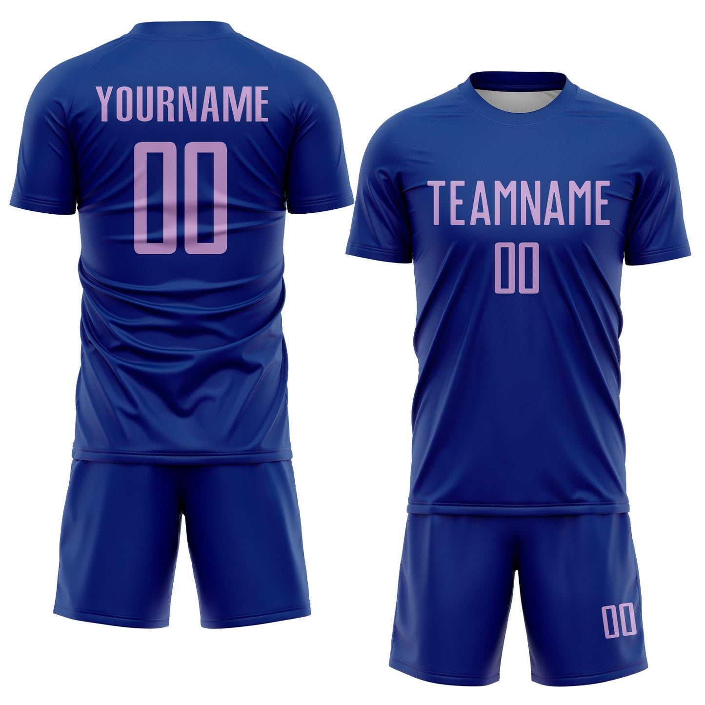 Custom Royal Light Purple Sublimation Soccer Uniform Jersey view 2