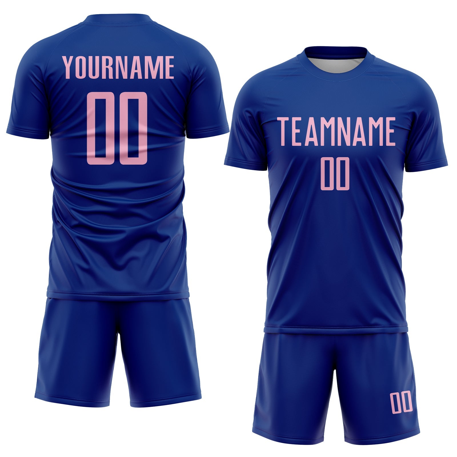 Custom Royal Light Pink Sublimation Soccer Uniform Jersey view 2