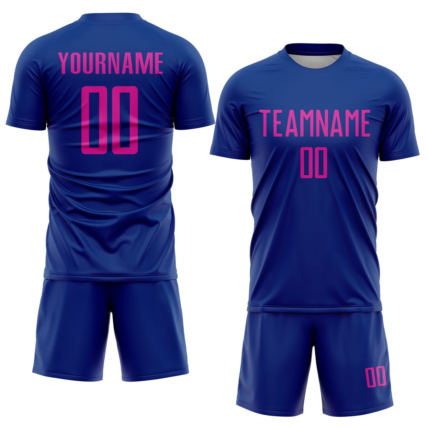 Custom Royal Deep Pink Sublimation Soccer Uniform Jersey view 2