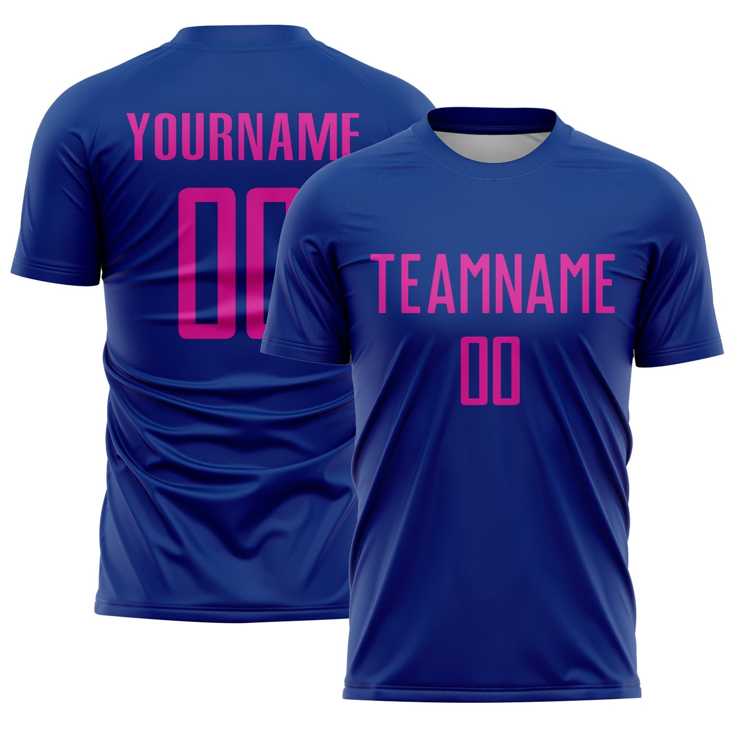 Custom Royal Deep Pink Sublimation Soccer Uniform Jersey - Main View