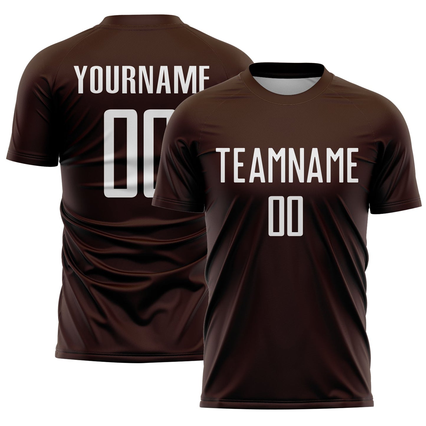 Custom Brown White Sublimation Soccer Uniform Jersey - Main View