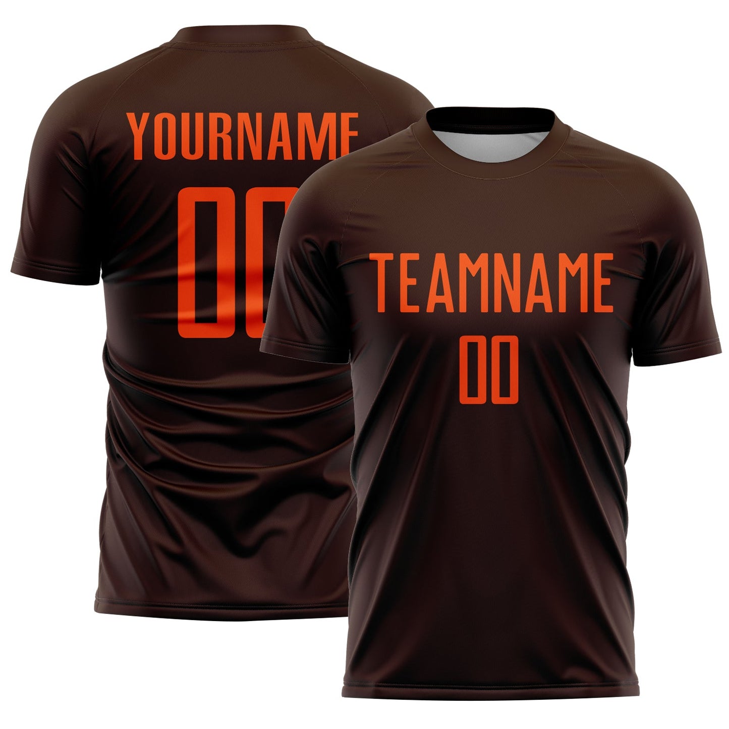 Custom Brown Orange Sublimation Soccer Uniform Jersey - Main View